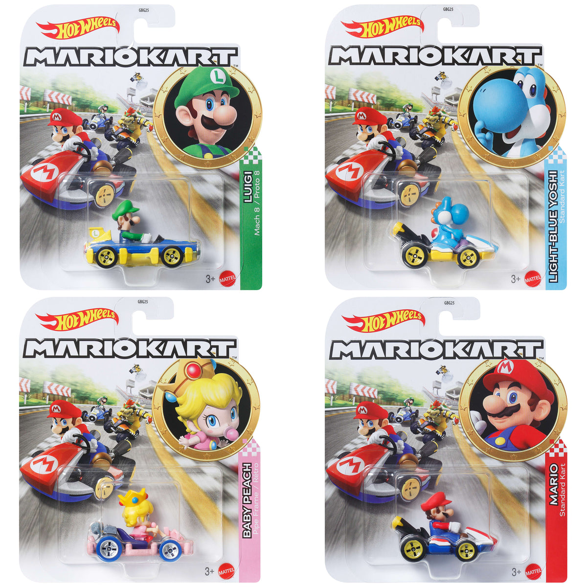 Hot Wheels Mario Kart Karakter Araçlar 1:64 Ölçekli GBG25