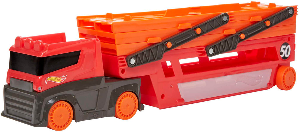 Hot Wheels Mega Tır Turuncu - 50 Araç Kapasiteli Rampalı Taşıyıcı GHR48
