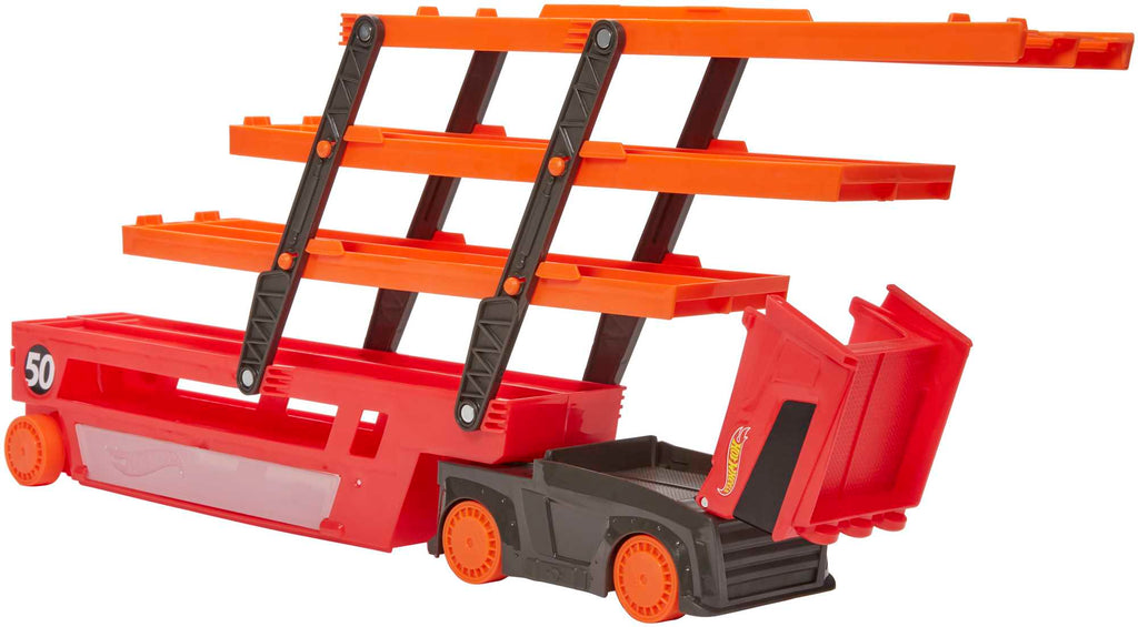 Hot Wheels Mega Tır Turuncu - 50 Araç Kapasiteli Rampalı Taşıyıcı GHR48