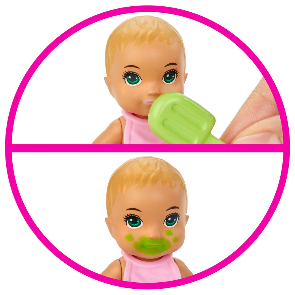 Barbie Bebek Bakıcısı Özellikli Minik Bebekler - Beslenme ve Banyo Zamanı GHV84