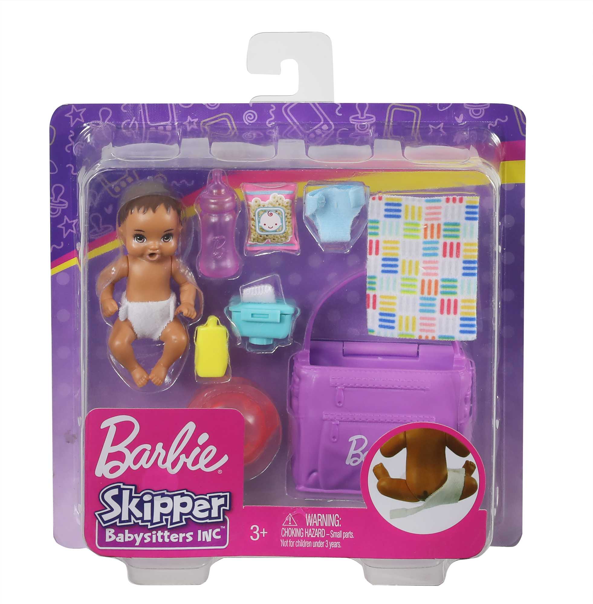 Barbie Bebek Bakıcısı Özellikli Minik Bebekler - Besleme ve Bez Değiştirme Oyun Seti GHV86
