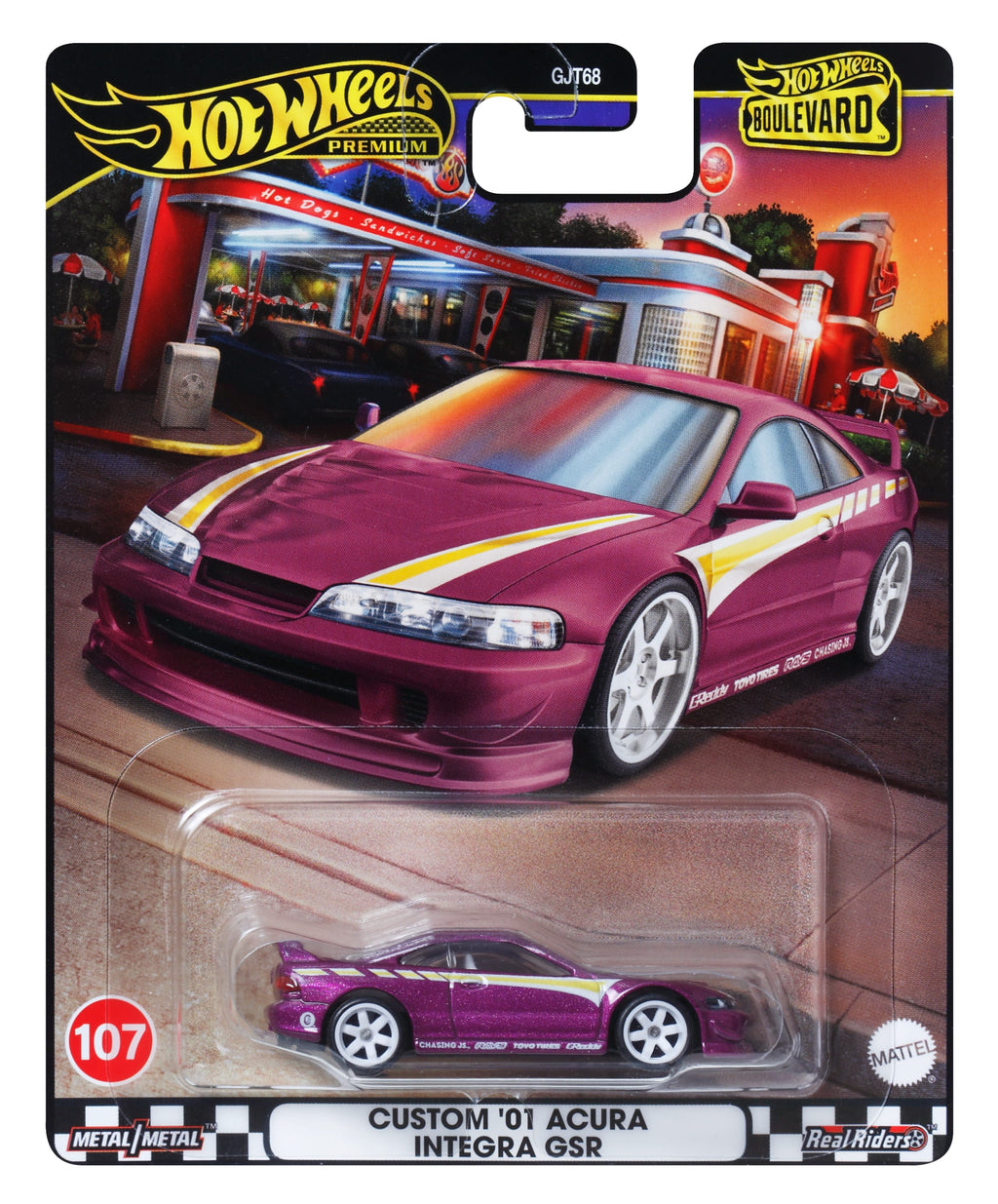 Hot Wheels Boulevard Premium Araçlar Serisi, 1:64 Ölçekli Metal Araba Koleksiyonerleri, Tamamen Metal Gövde Yapısı, Real Rider Lastikler GJT68