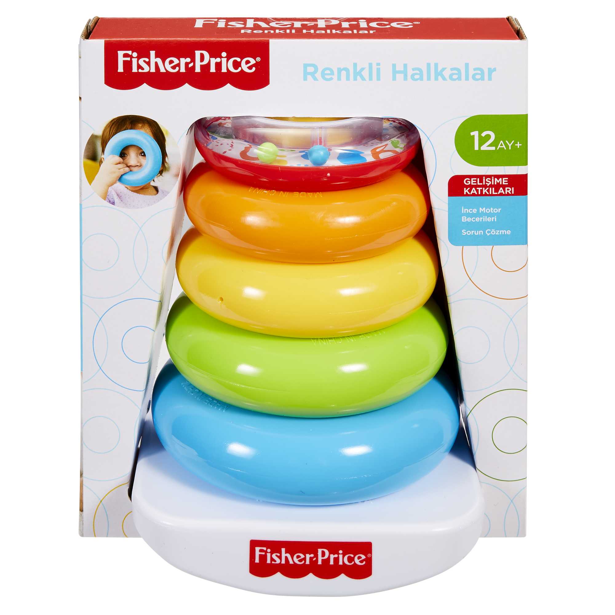 Fisher Price Renkli Halkalar, Üst Üste Dizilebilir, 5 Adet