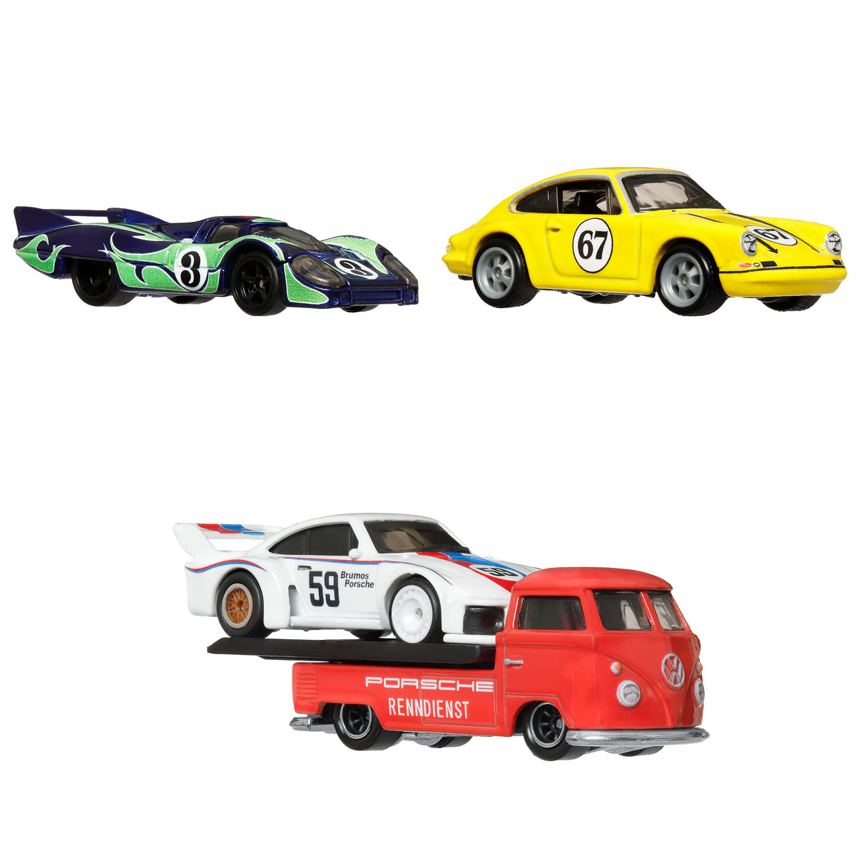 Hot Wheels® Premium Collector sergilenmeye uygun setler, 3 araba ve 1 tır
