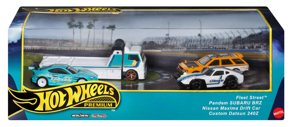 Hot Wheels® Premium Collector sergilenmeye uygun setler, 3 araba ve 1 tır