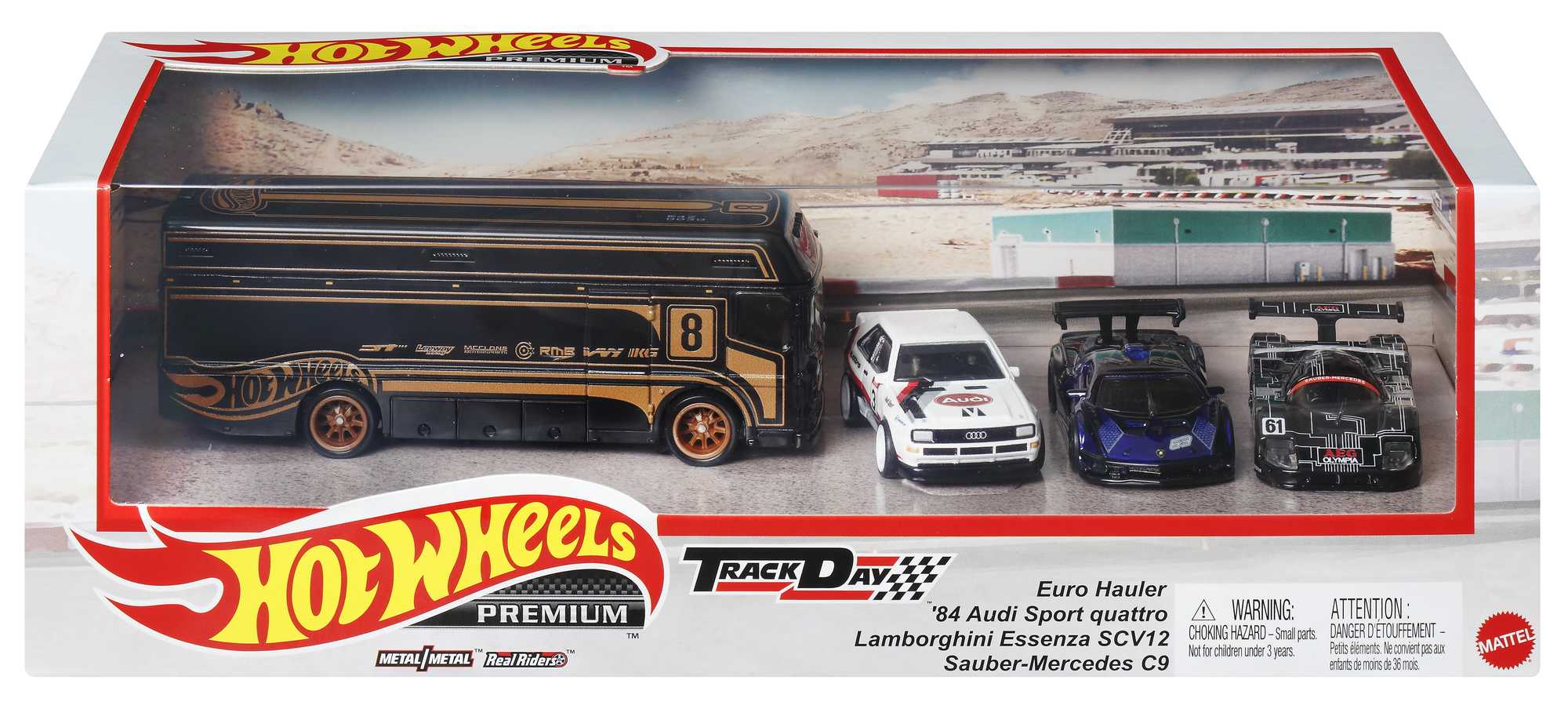 Hot Wheels® Premium Collector sergilenmeye uygun setler, 3 araba ve 1 tır