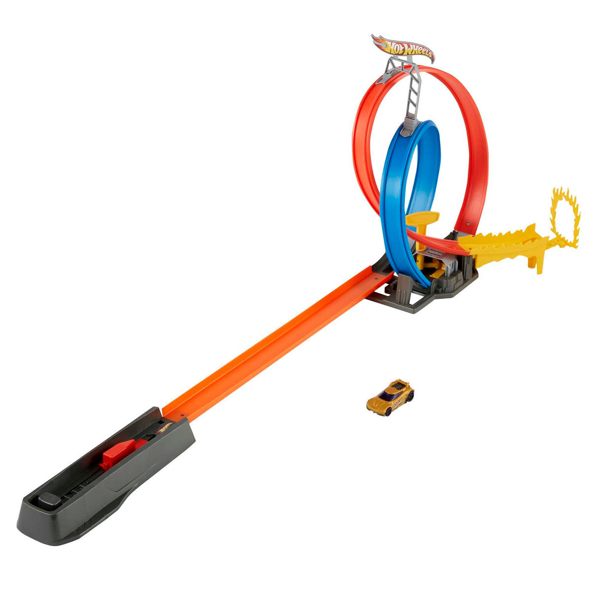 Hot Wheels Enerji Pisti Yarış Seti, Çift Çember ve 1 Hot Wheels Arabası İçerir, 5 Yaş ve Üzeri İçin GND92