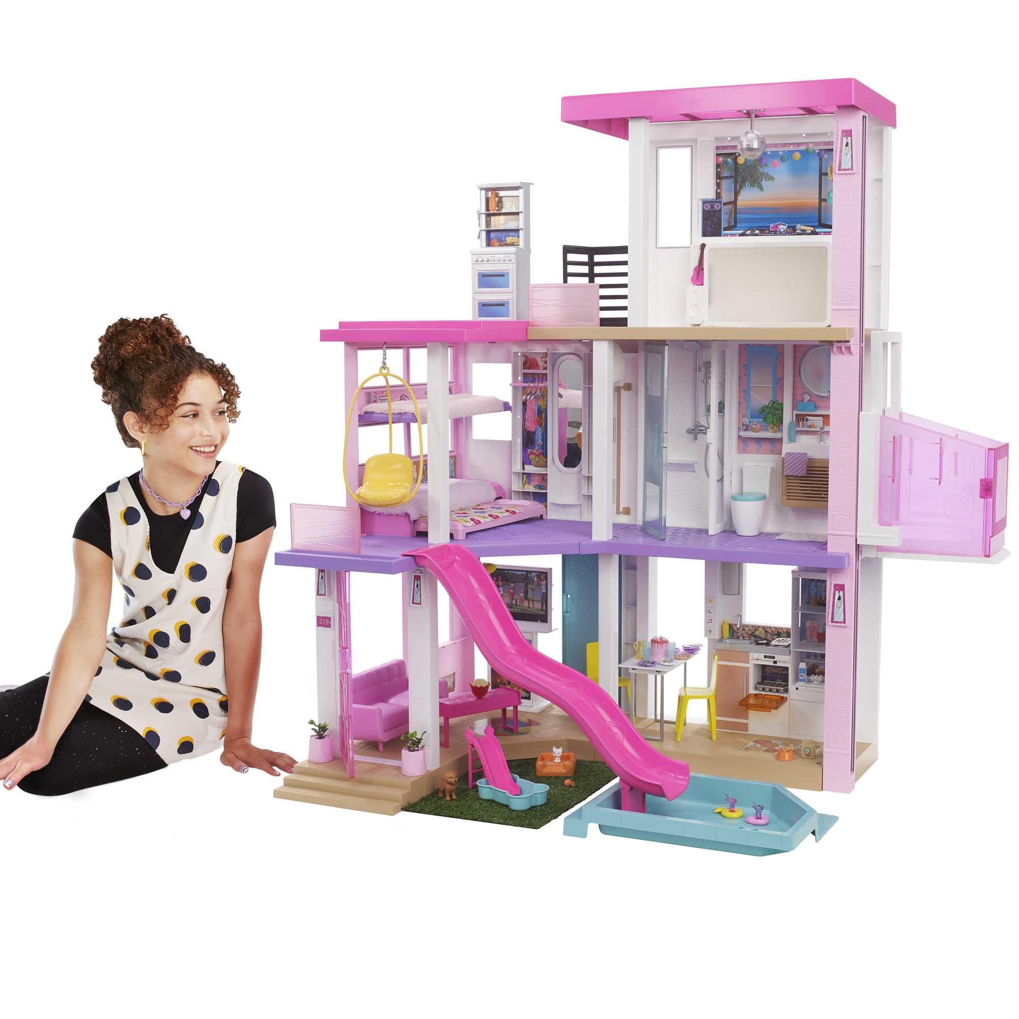 Barbie'nin Rüya Evi (115 cm), 75'ten Fazla Aksesuarı Bulunan, 3 Katlı, 3-7 Yaş Arası Kızlar İçin GRG93