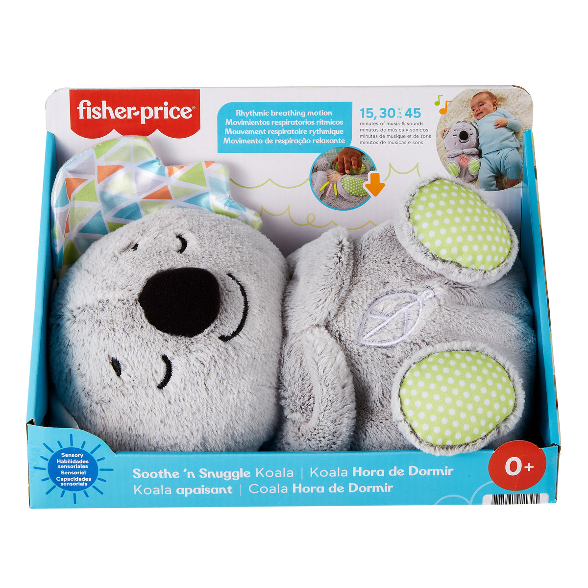 Fisher-Price Uyku Arkadaşı Koala - Müzikli Pelüş Oyuncak ve Uyku Yardımcısı, gerçekçi nefes alma hareketleri ile GRT59
