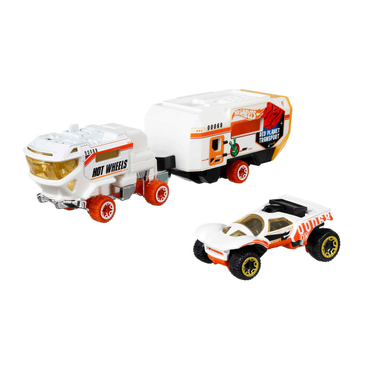Hot Wheels Taşıyıcı Tırlar - Enerjik Ayrıntılarla Dolu Spor Arabalı Süper Tırlar - Red Planet Transport GRT99