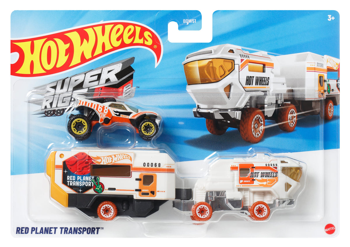 Hot Wheels Taşıyıcı Tırlar - Enerjik Ayrıntılarla Dolu Spor Arabalı Süper Tırlar - Red Planet Transport GRT99