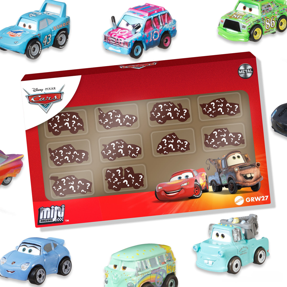 Disney Pixar Arabalar Mini Racers 10'lu Metal Araç Seti