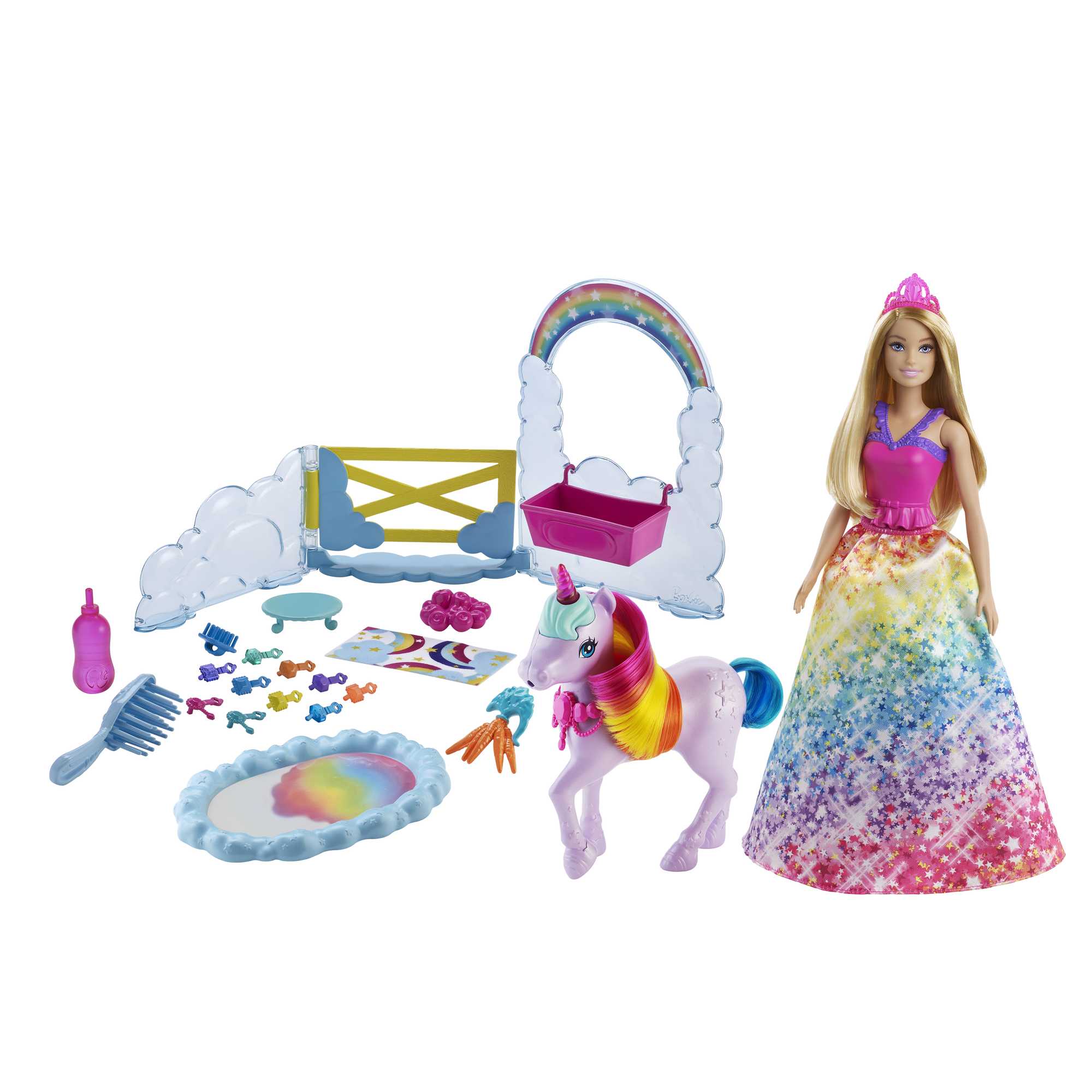 Barbie™ Dreamtopia Oyun Seti, Barbie® Bebek, Tek Boynuzlu At ve Renk Değiştiren Tuvalet