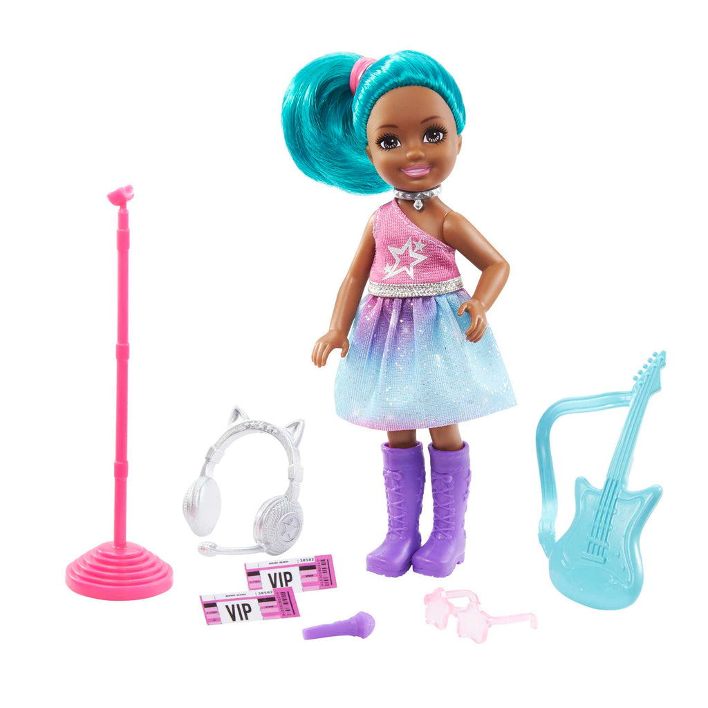 Barbie Chelsea Meslekleri Öğreniyor Bebek Serisi, Pop Star- Kariyer Temalı Kıyafeti ve Aksesuarları İle GTN89
