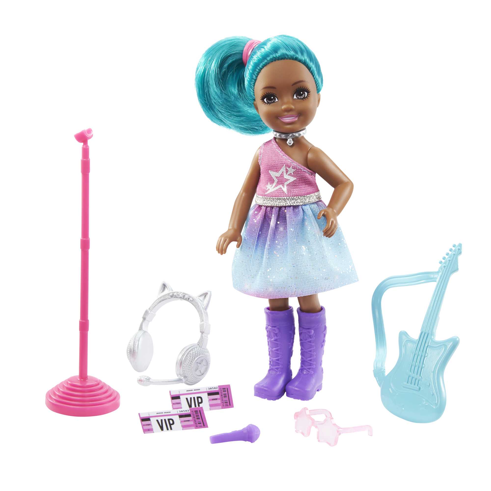 Barbie Chelsea Meslekleri Öğreniyor Bebek Serisi, Pop Star- Kariyer Temalı Kıyafeti ve Aksesuarları İle GTN89