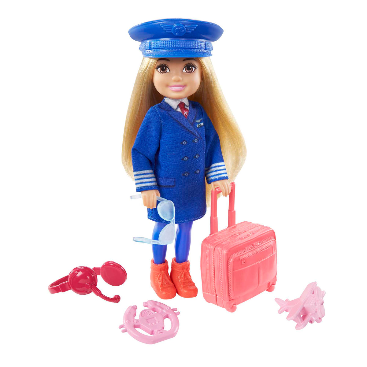Barbie Chelsea Meslekleri Öğreniyor Bebek Serisi, Pilot - Kariyer Temalı Kıyafeti ve Aksesuarları İle GTN90
