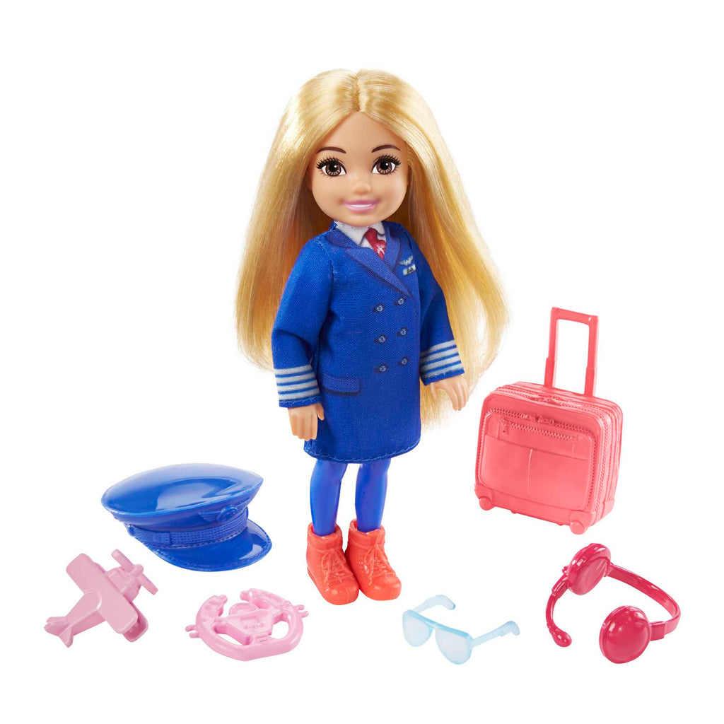 Barbie Chelsea Meslekleri Öğreniyor Bebek Serisi, Pilot - Kariyer Temalı Kıyafeti ve Aksesuarları İle GTN90
