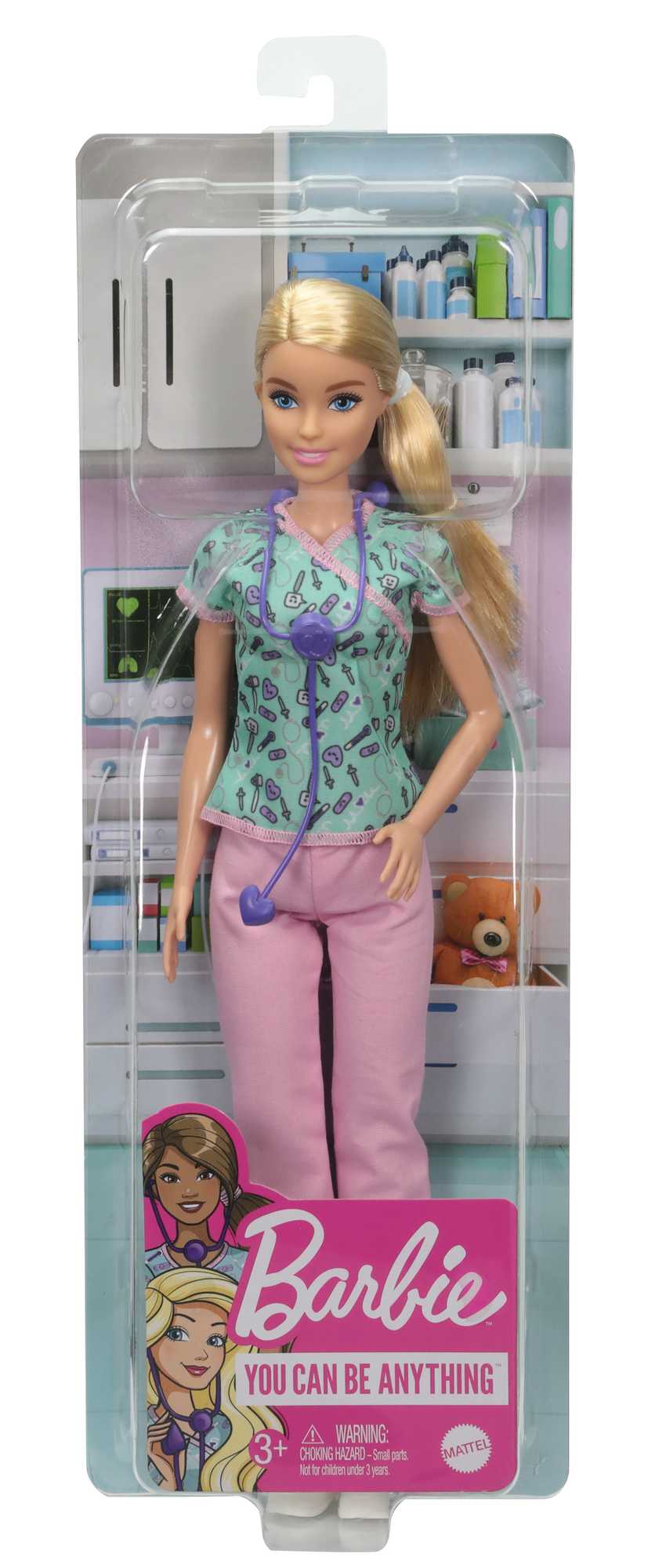 Barbie Hemşire Bebek, Sarı Saçlı, GTW39