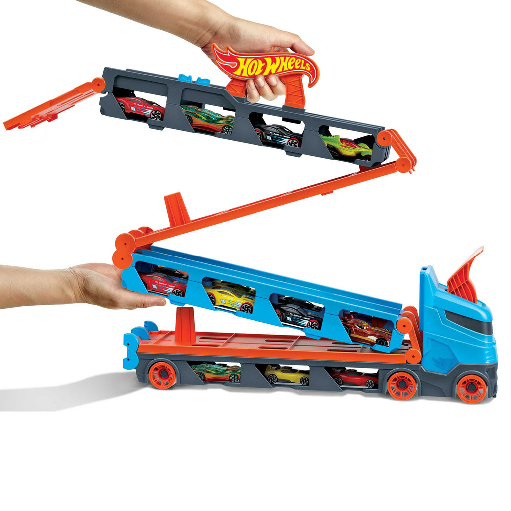 Hot Wheels Sürat Pistli Tır - 3 Adet 1:64 Ölçekli Araba Dahil, 2m Pist, 4-8 Yaş GVG37