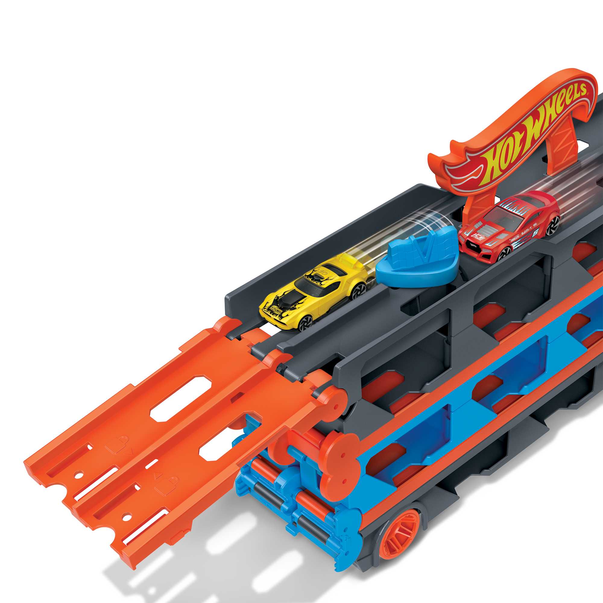 Hot Wheels Sürat Pistli Tır - 3 Adet 1:64 Ölçekli Araba Dahil, 2m Pist, 4-8 Yaş GVG37