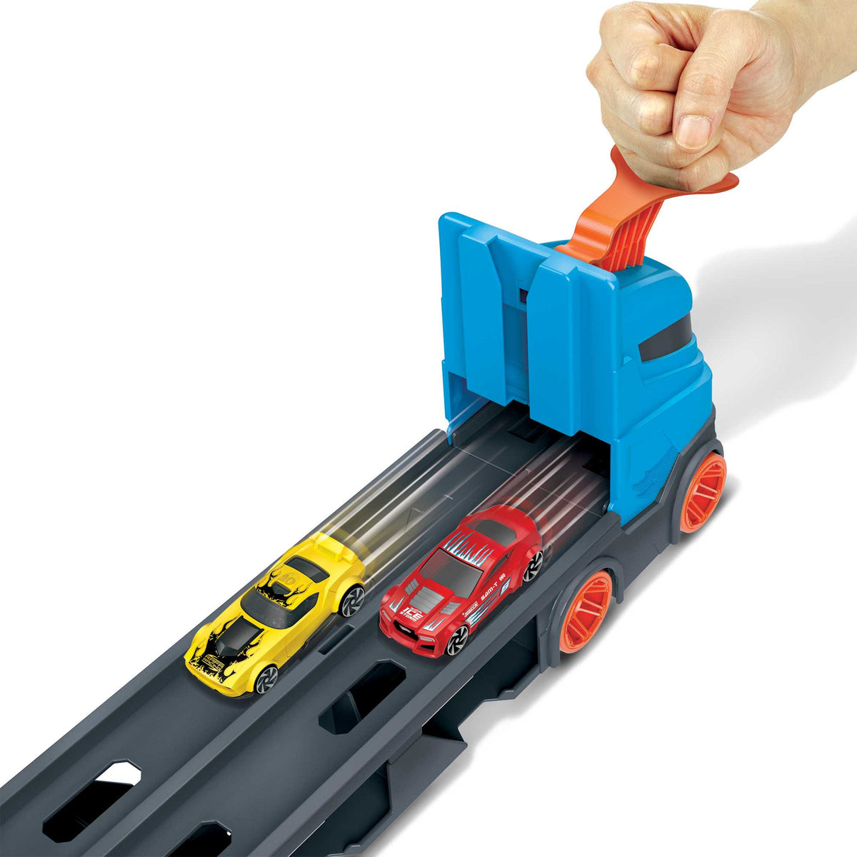 Hot Wheels Sürat Pistli Tır - 3 Adet 1:64 Ölçekli Araba Dahil, 2m Pist, 4-8 Yaş GVG37