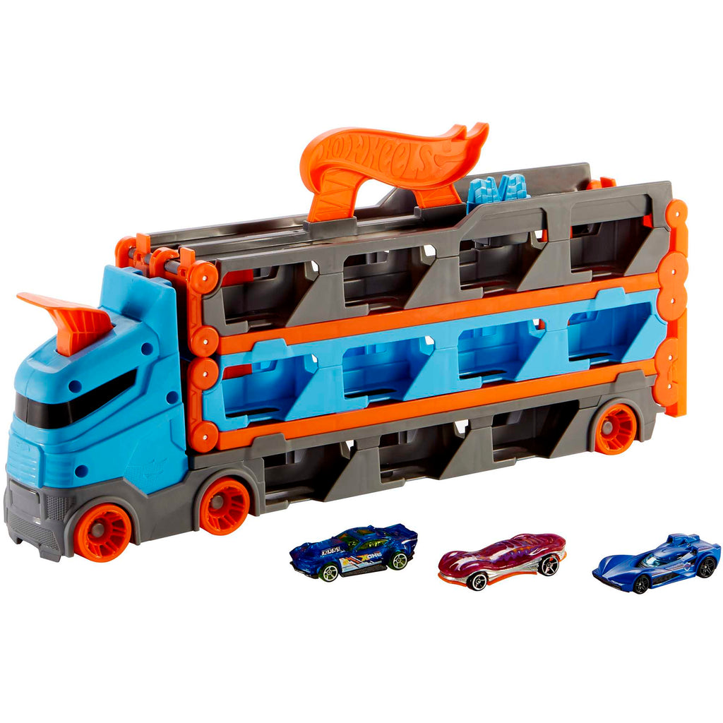 Hot Wheels Sürat Pistli Tır - 3 Adet 1:64 Ölçekli Araba Dahil, 2m Pist, 4-8 Yaş GVG37