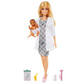 Barbie Doktor Oyun Seti, sarışın Barbie Bebek (30 cm), oyuncak bebek, stetoskop, termometre, osiloskop, çizelge, battaniye ve biberon bulunur, 3 yaş ve üzeri için mükemmel hediye GVK03