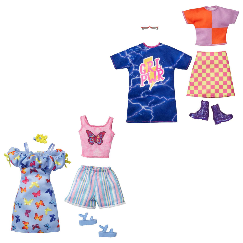 Barbie® Giysileri -- Barbie® bebeğe uygun 2 takım giysi ve 2 aksesuar