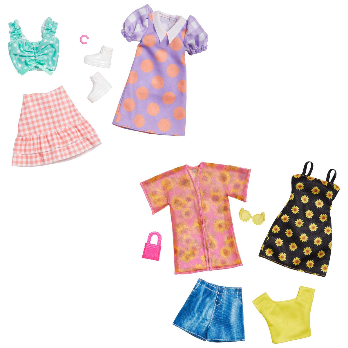 Barbie® Giysileri -- Barbie® bebeğe uygun 2 takım giysi ve 2 aksesuar