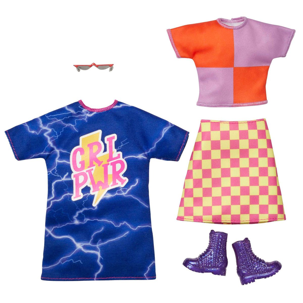 Barbie® Giysileri -- Barbie® bebeğe uygun 2 takım giysi ve 2 aksesuar