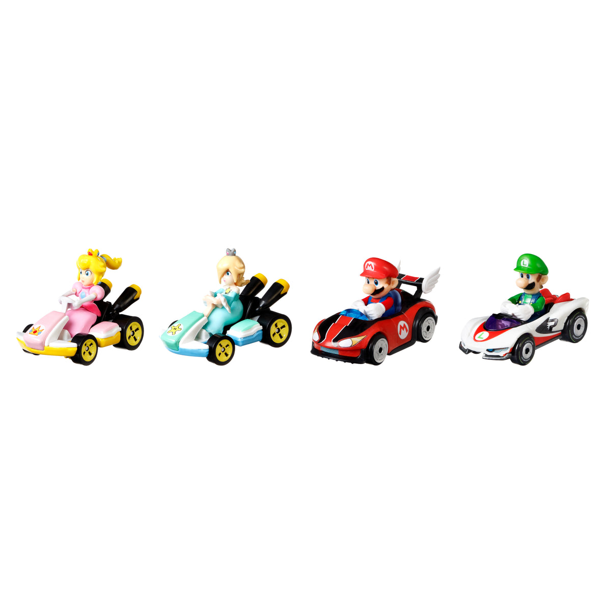 Hot Wheels Mario Kart 4'lü Araç Seti (Mario, Luigi, Peach, Rosalina)