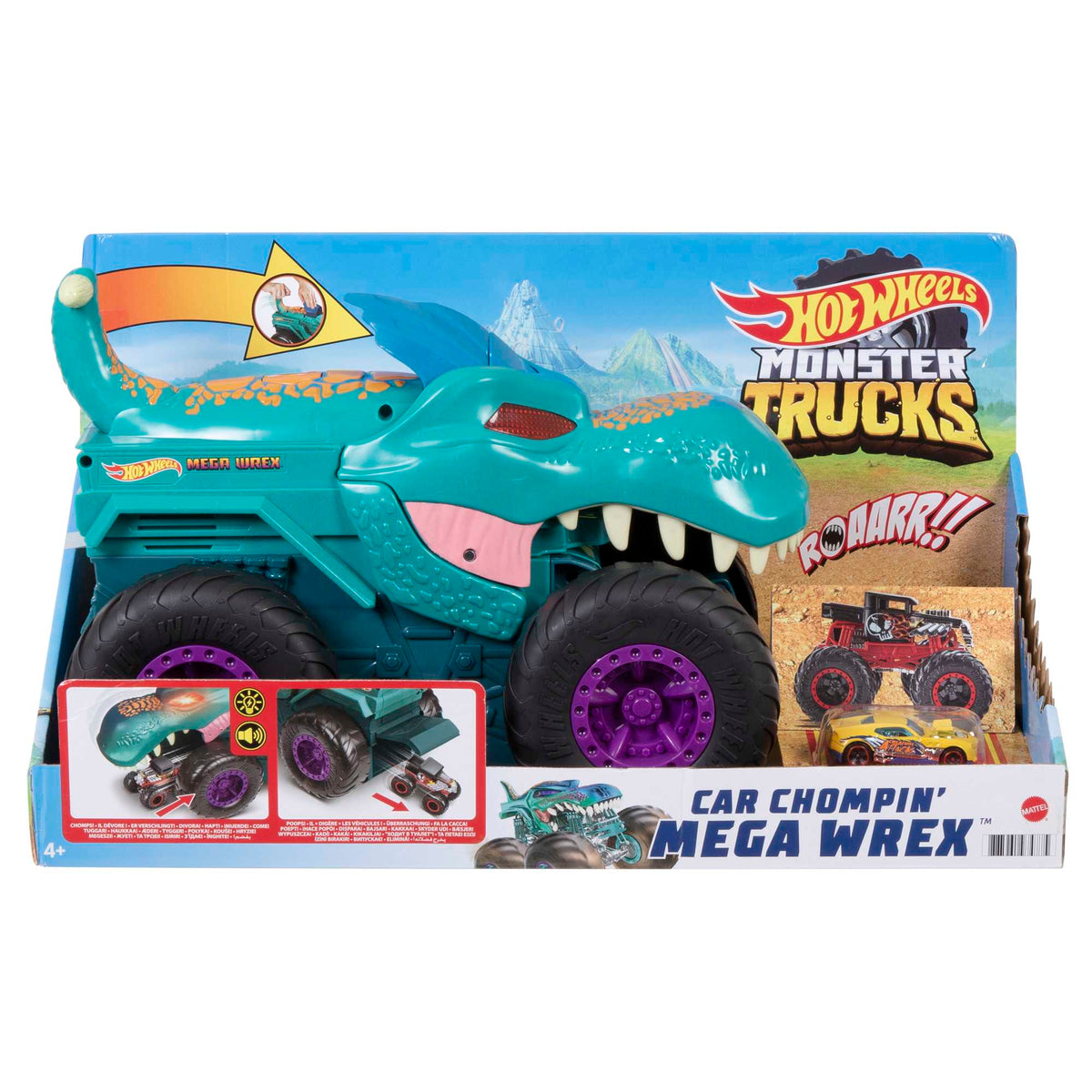 Hot Wheels Monster Trucks Araba Yiyen Mega Wrex, 3 Yaş ve Üzeri Çocuklar İçin GYL13