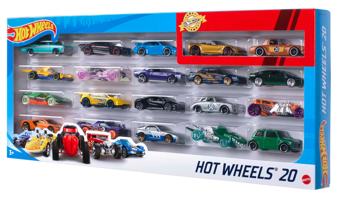 Hot Wheels Yirmili Araba Seti - Geniş Ürün Yelpazesi, Oyuncak Araba Koleksiyonu, 1:64 Ölçek H7045