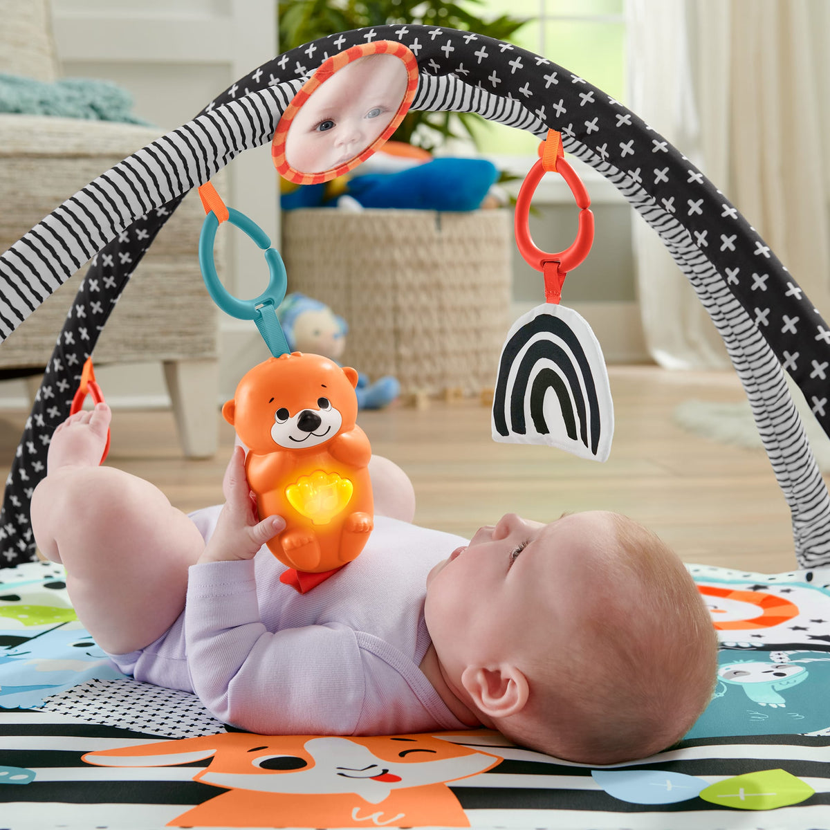 Fisher-Price Neşeli Hayvanlar 3'ü 1 Arada Jimnastik Merkezi oyun minderi