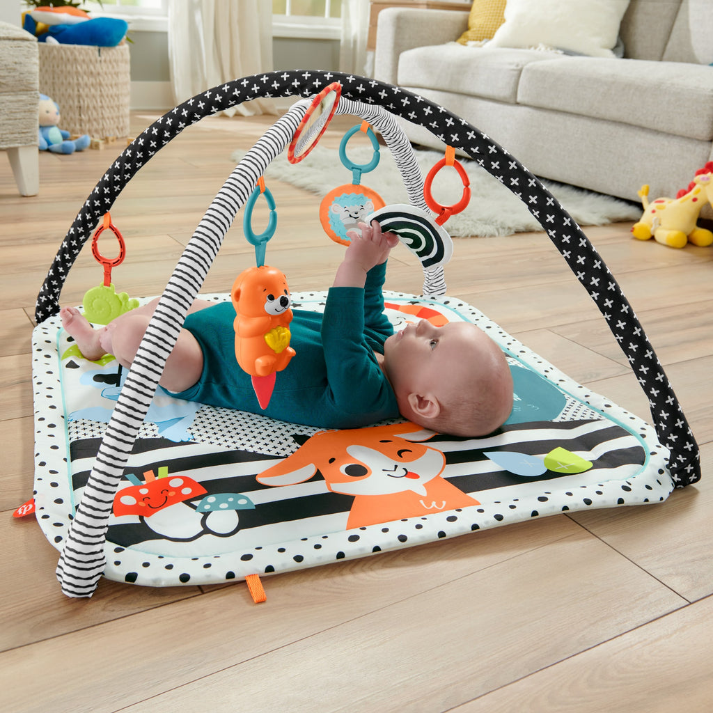 Fisher-Price Neşeli Hayvanlar 3'ü 1 Arada Jimnastik Merkezi oyun minderi