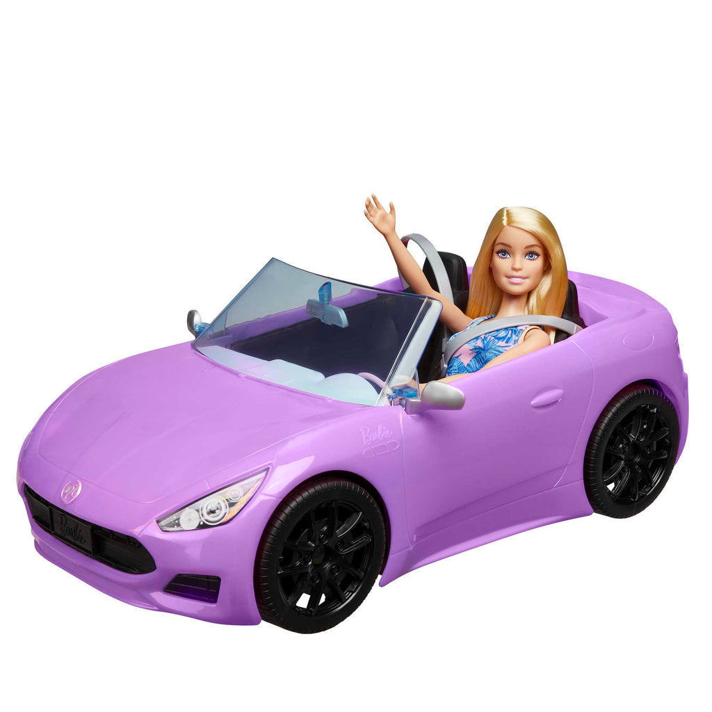 Barbie Bebek ve Mor Cabrio Arabası