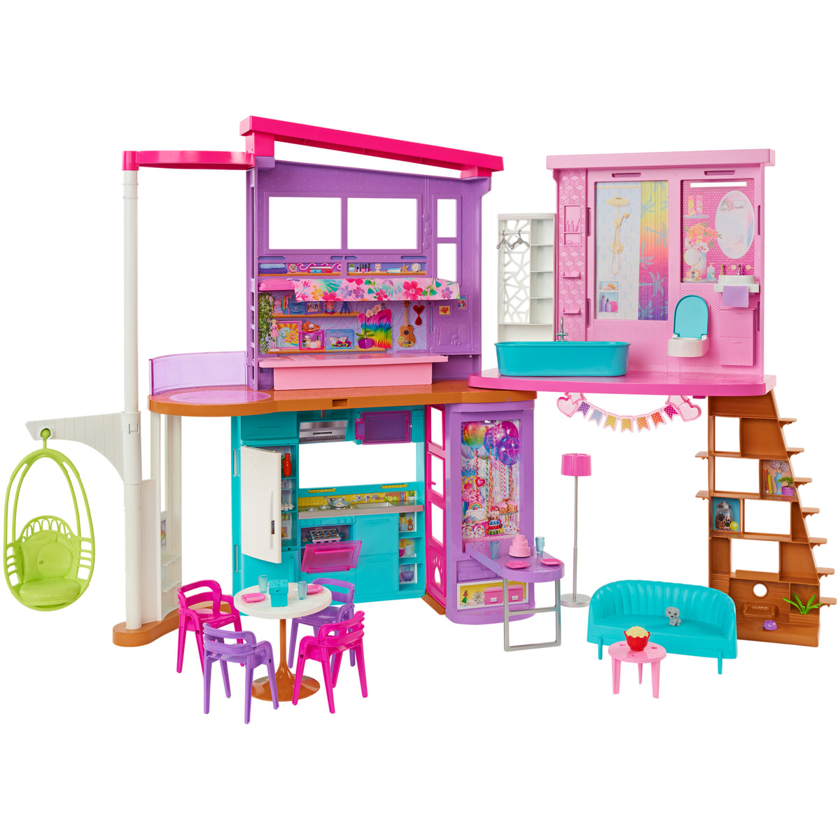 30'dan fazla parça içeren Barbie® Tatil Evi, 3 yaş ve üzeri için oyuncak