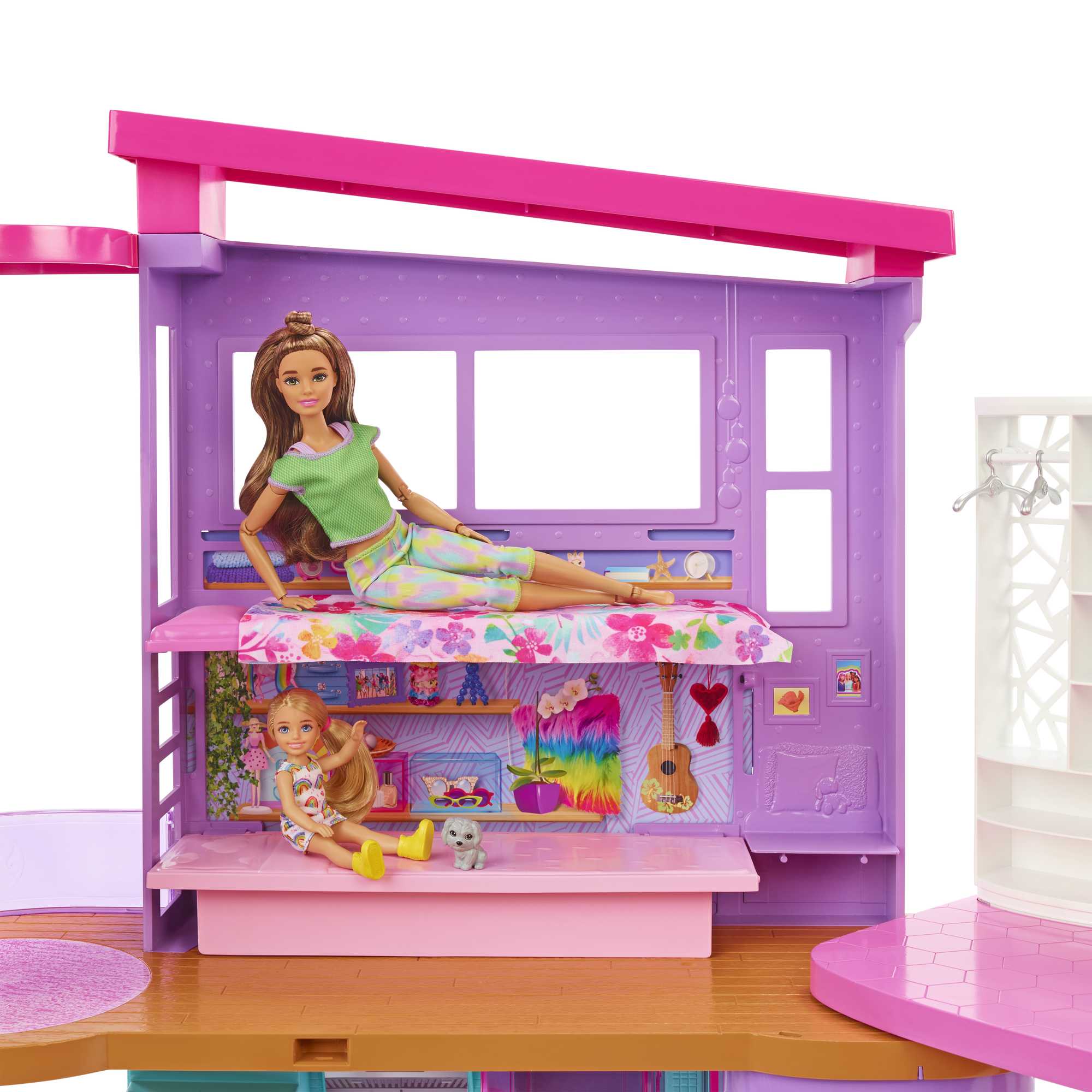 30'dan fazla parça içeren Barbie® Tatil Evi, 3 yaş ve üzeri için oyuncak