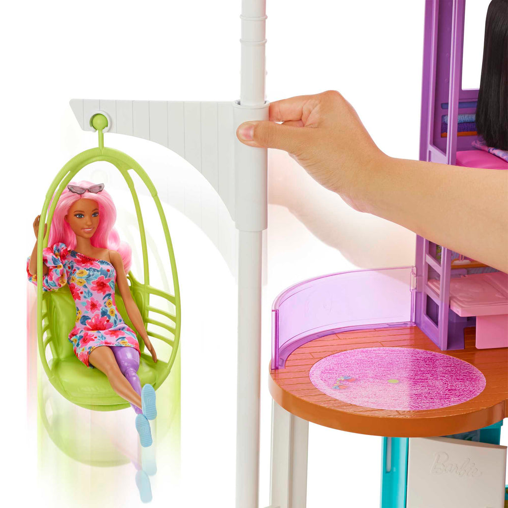 30'dan fazla parça içeren Barbie® Tatil Evi, 3 yaş ve üzeri için oyuncak