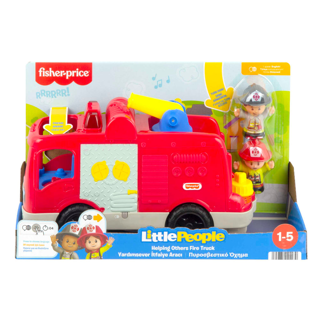 Little People Yardımsever İtfaiye Arabası, Türkçe ve İngilizce dil seçenekleriyle, eğlenceli müzikleriyle, 1-5 yaş arası çocuklar için uygundur