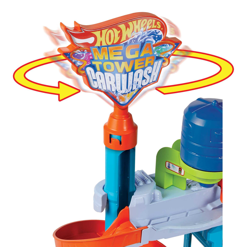 Hot Wheels™ City Mega Araba Yıkama ile 1 adet Renk Değiştiren Arabalar™ aracı, çocuklar için oyuncak