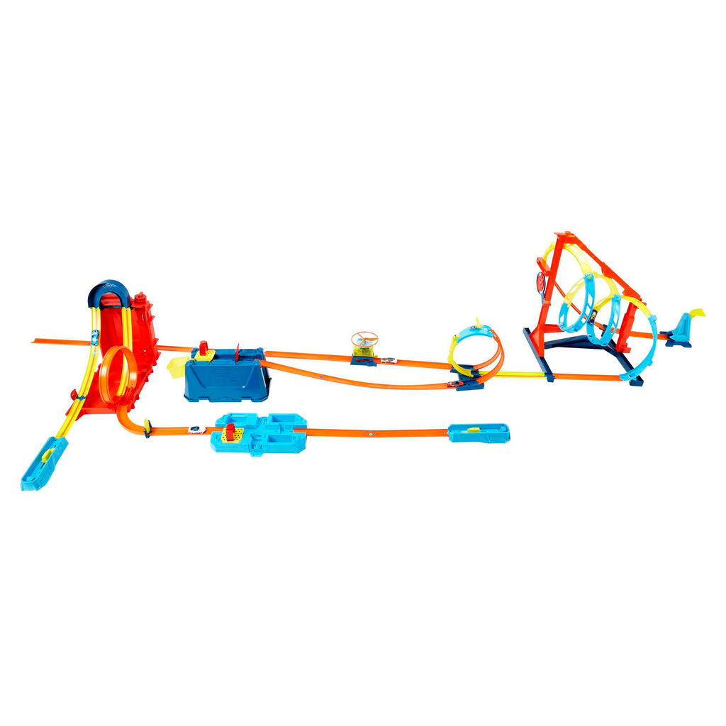 Hot Wheels Track Builder Unlimited Benzin Bidonu Akrobasi Pist Seti - Araba Dahil, 4 Yaş ve Üzeri