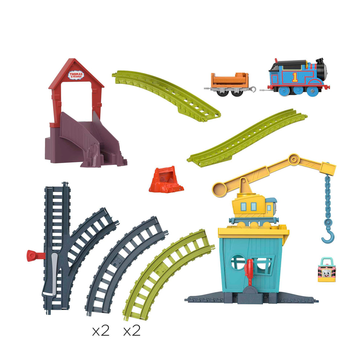 Fisher-Price Thomas ve Arkadaşları Carly ve Sandy Oyun Seti, motorlu tren ve pist seti