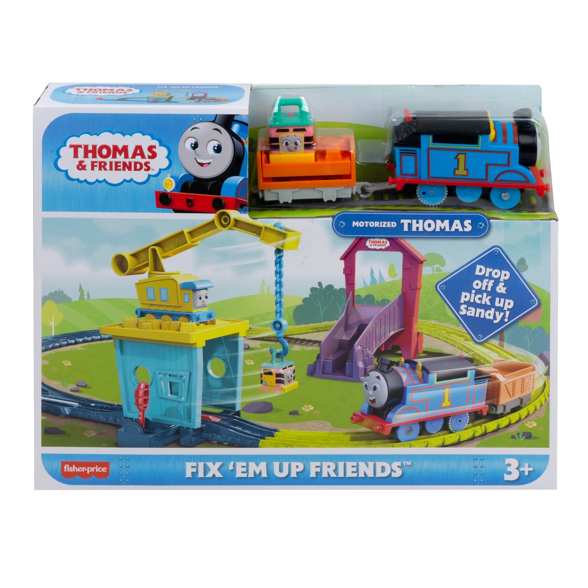 Fisher-Price Thomas ve Arkadaşları Carly ve Sandy Oyun Seti, motorlu tren ve pist seti