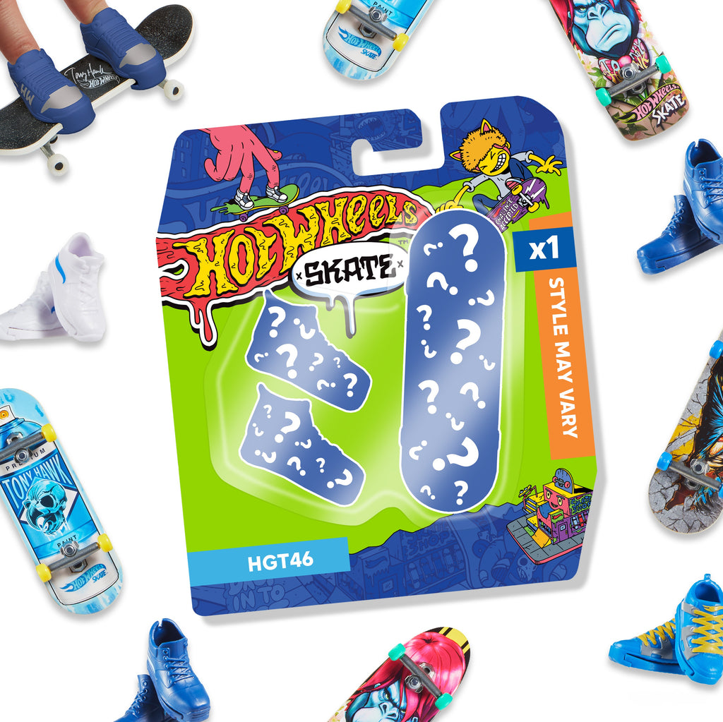 Hot Wheels Skate Parmak Kaykay ve Ayakkabı Paketleri, Tony Hawk parmak kaykayı ve kaykay ayakkabıları, çocuklara uygun oyuncak (Stilleri değişiklik gösterebilir.)