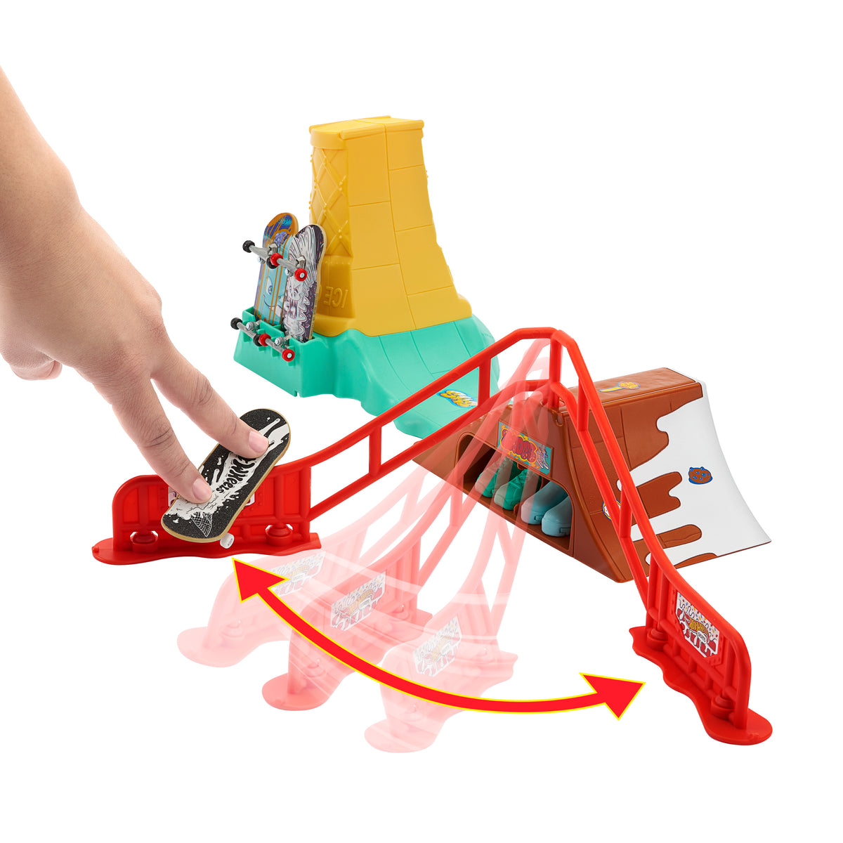 Tony Hawk Parmak Kaykayı ve Kaykay Ayakkabısı içeren Hot Wheels Skate™ Parmak Kaykay Macerasına Başlangıç Setleri