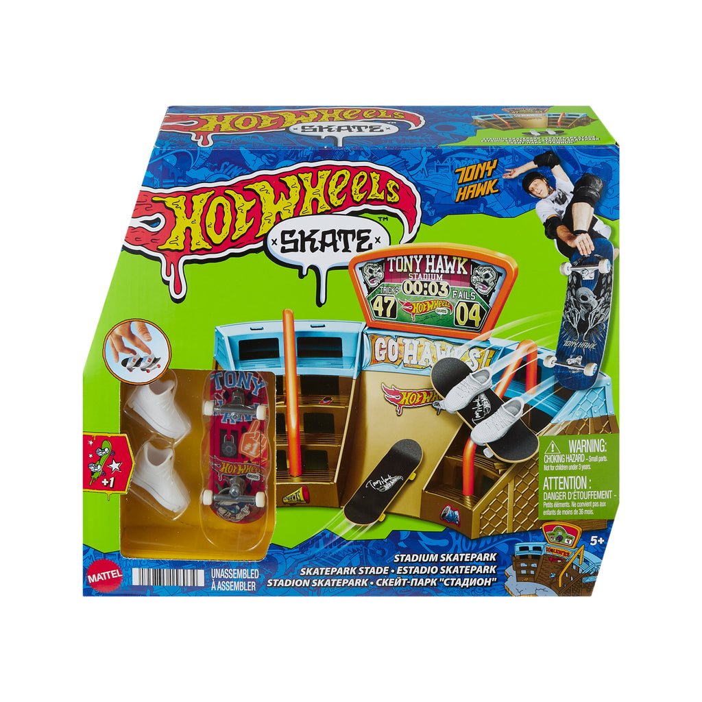 Tony Hawk Parmak Kaykayı ve Kaykay Ayakkabısı içeren Hot Wheels Skate™ Parmak Kaykay Macerasına Başlangıç Setleri