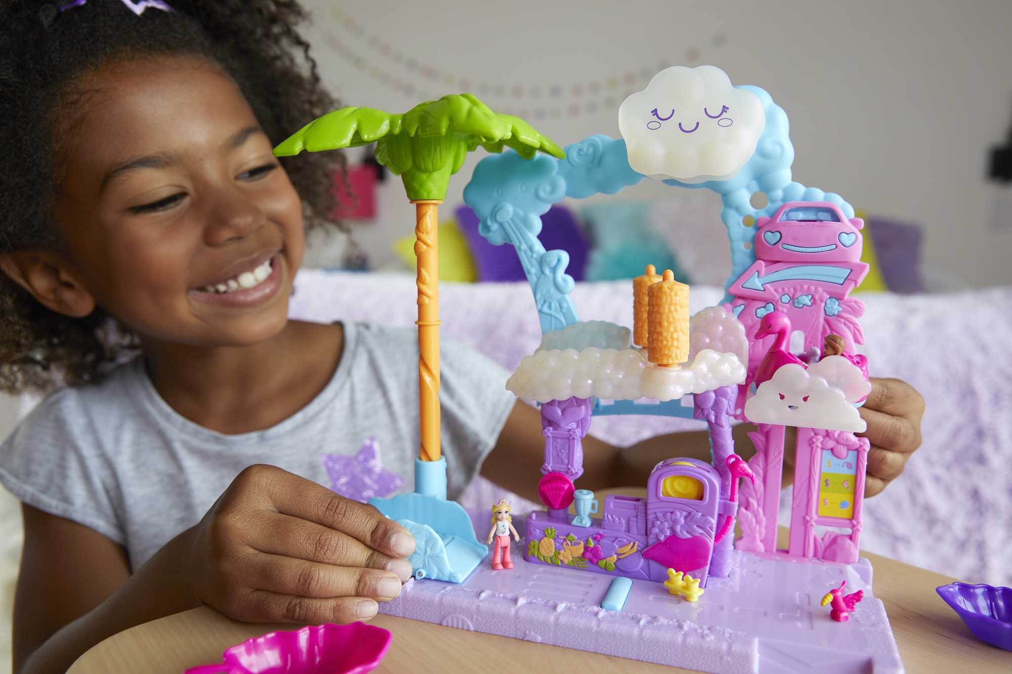 Polly Pocket Flamingo Araba Su Eğlencesi Seti
