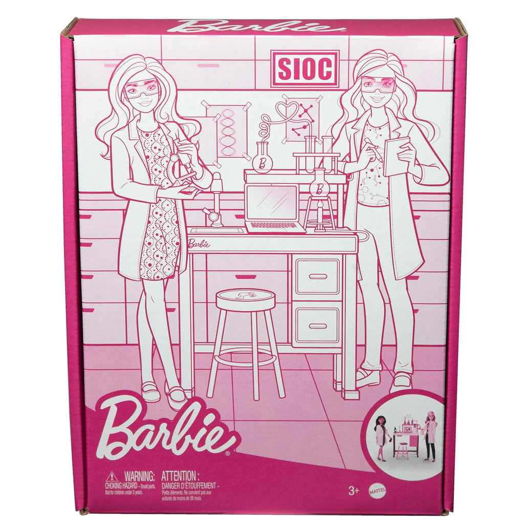 Barbie® Bilim Laboratuvarı oyun seti, 2 bebek, laboratuvar tezgahı ve 10'dan fazla aksesuar