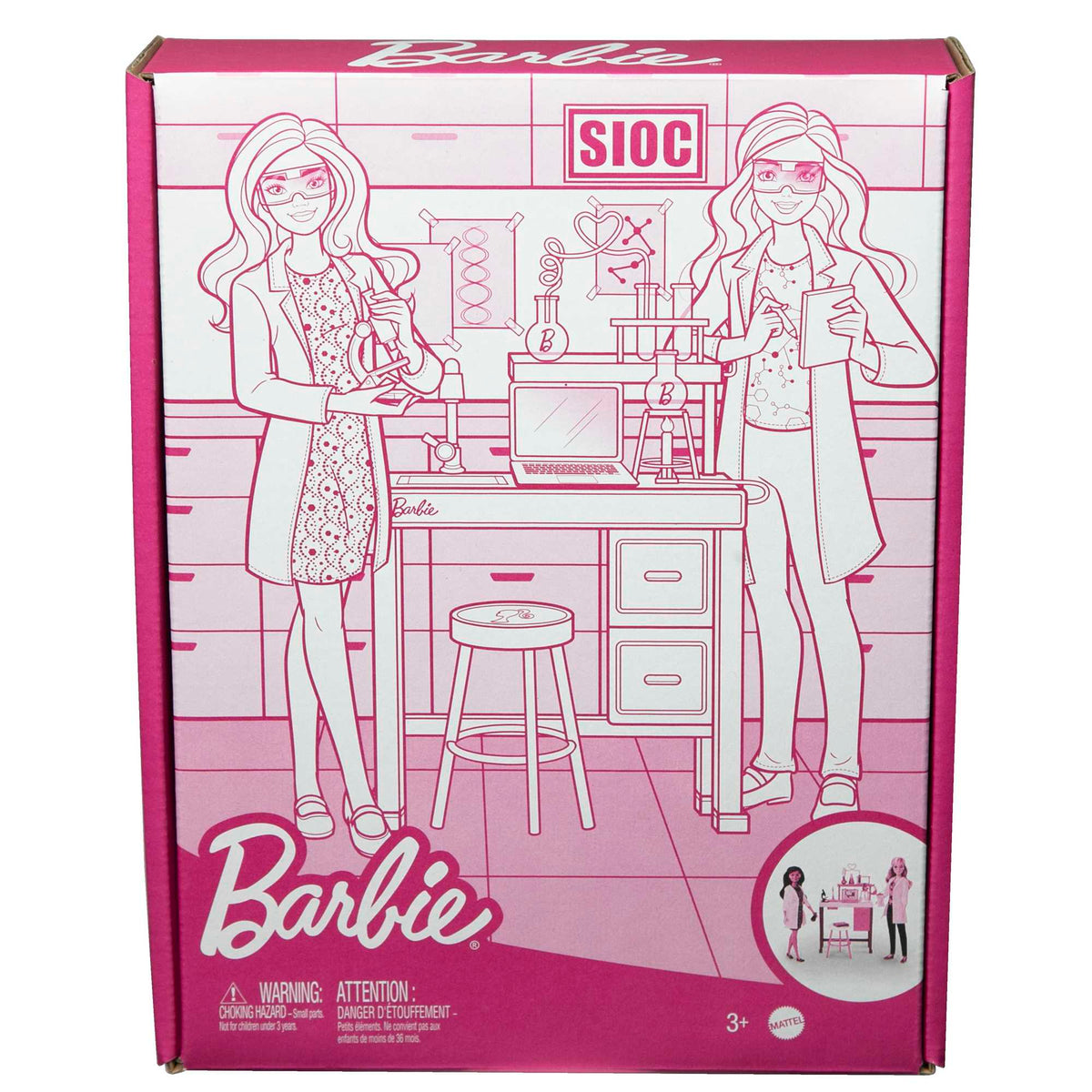 Barbie® Bilim Laboratuvarı oyun seti, 2 bebek, laboratuvar tezgahı ve 10'dan fazla aksesuar